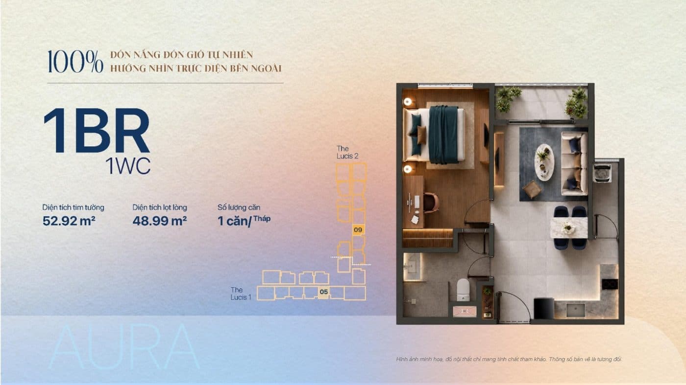 mặt bằng căng hộ tháp The lucis giai đoạn 1