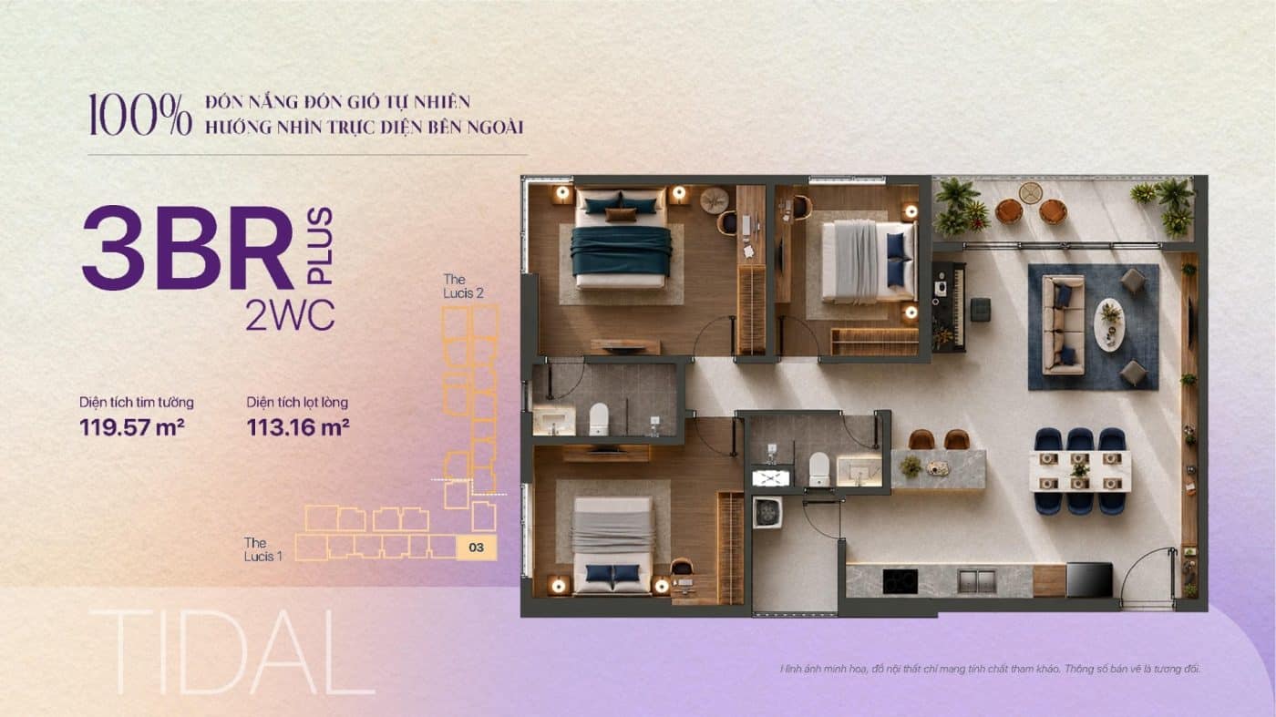 mặt bằng căng hộ tháp The lucis giai đoạn 1
