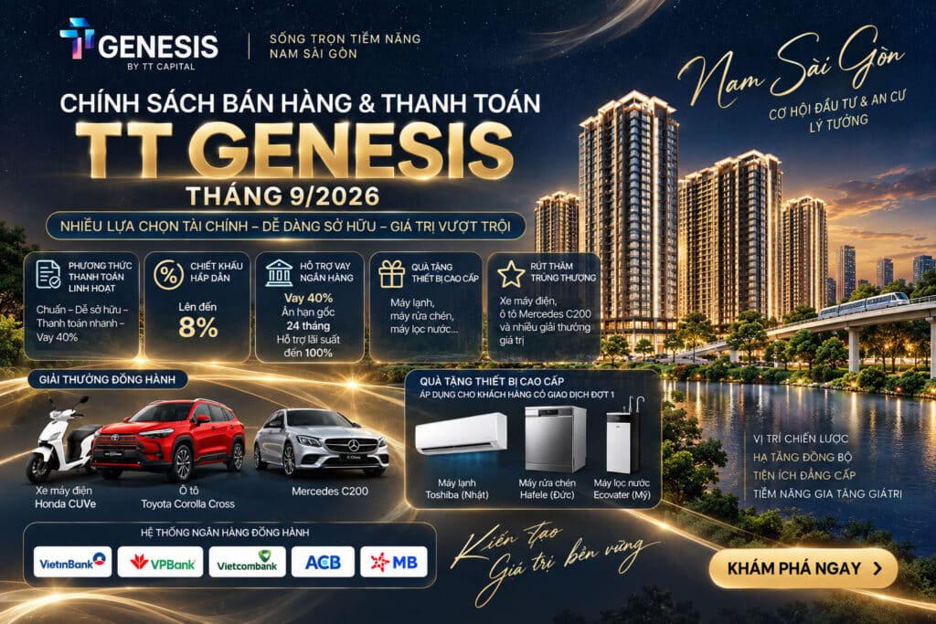 Chính sách bán hàng và thanh toán TT Genesis tháng 9/2026