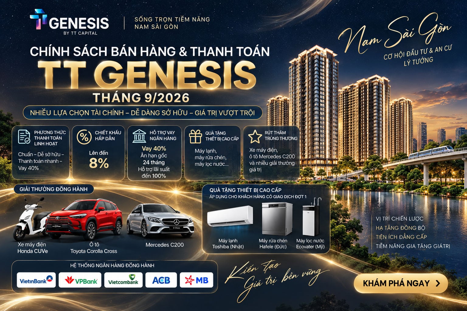 Chính sách bán hàng và thanh toán TT Genesis tháng 9/2026