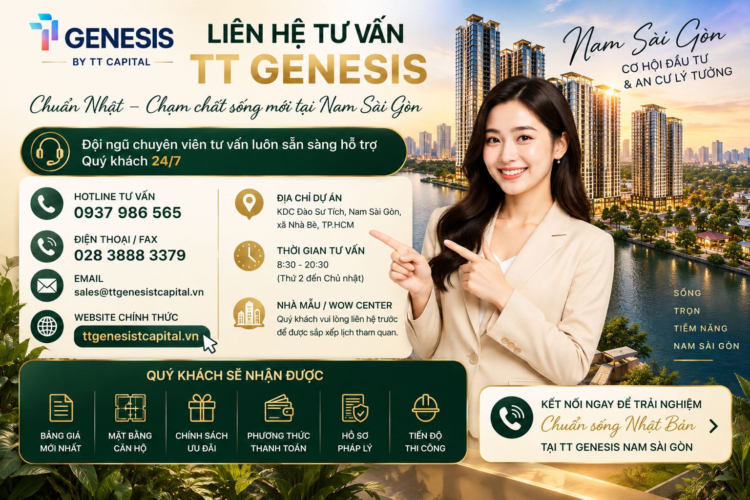 Thông tin liên hệ chính thức dự án TT Genesis By TT Capital