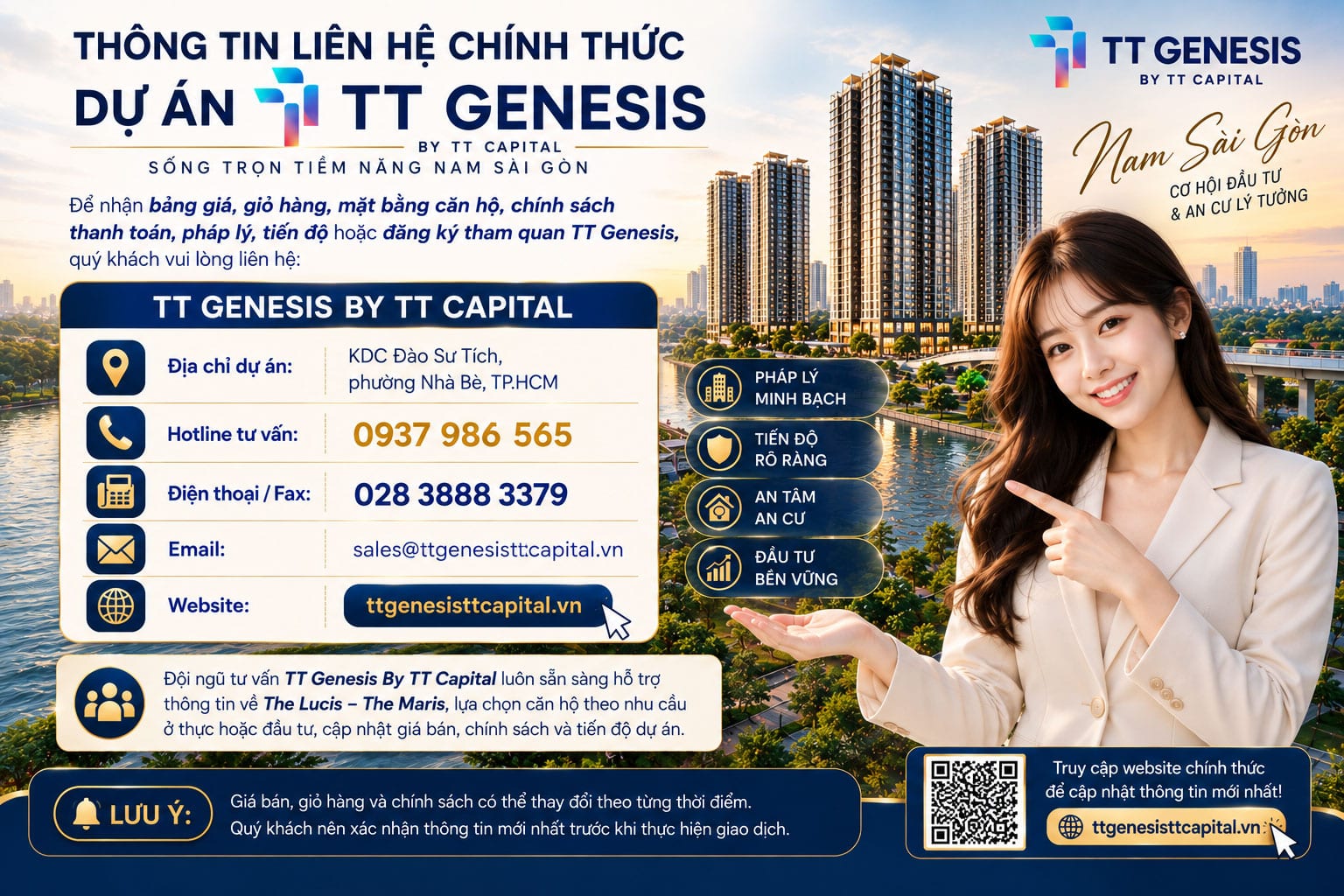 Thông tin liên hệ chính thức dự án TT Genesis By TT Capital